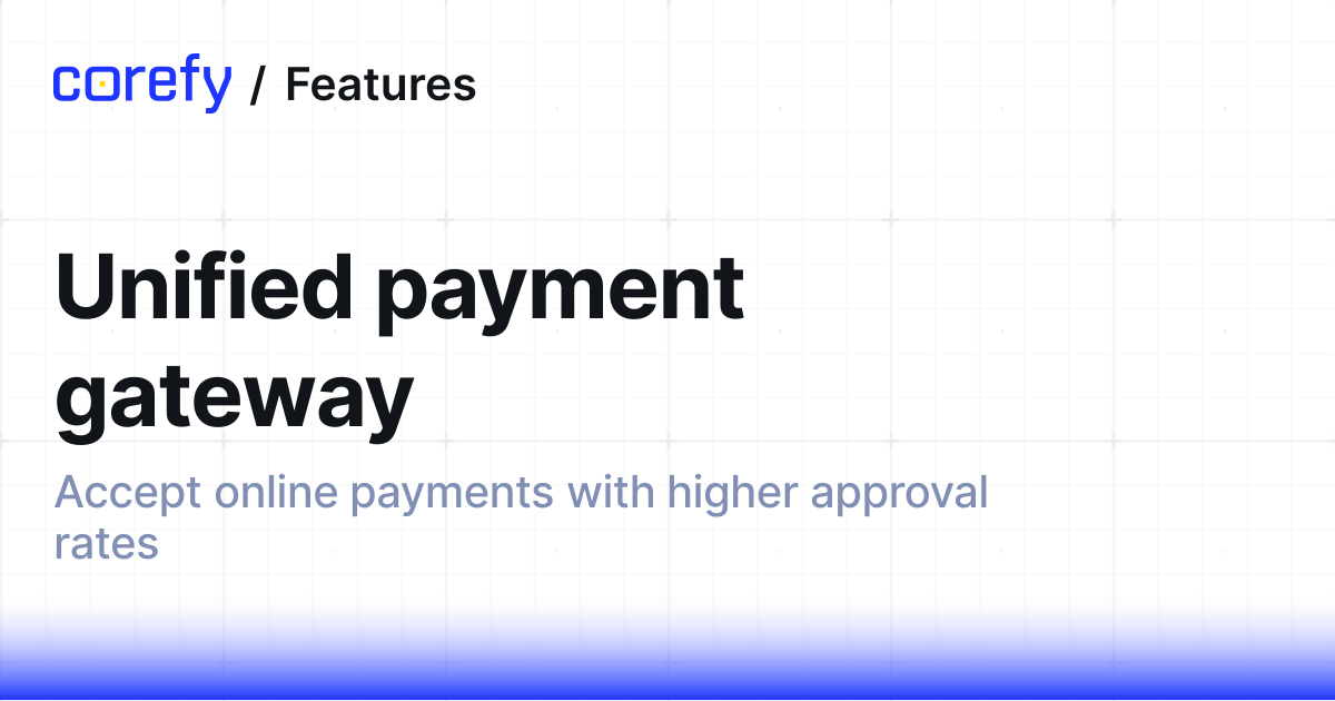 Unified Payment Gateway • 600+ Providers • Corefy
