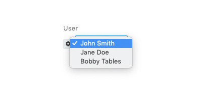 The widget shows John Smith, Jane Doe and Bobby Tables