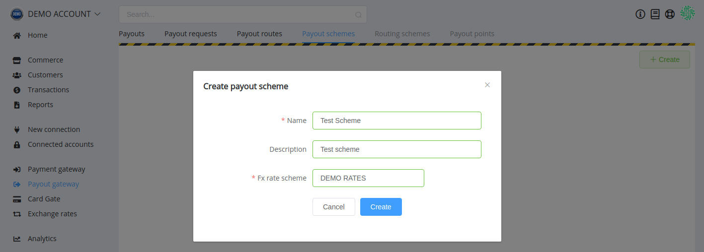Create Payout Scheme