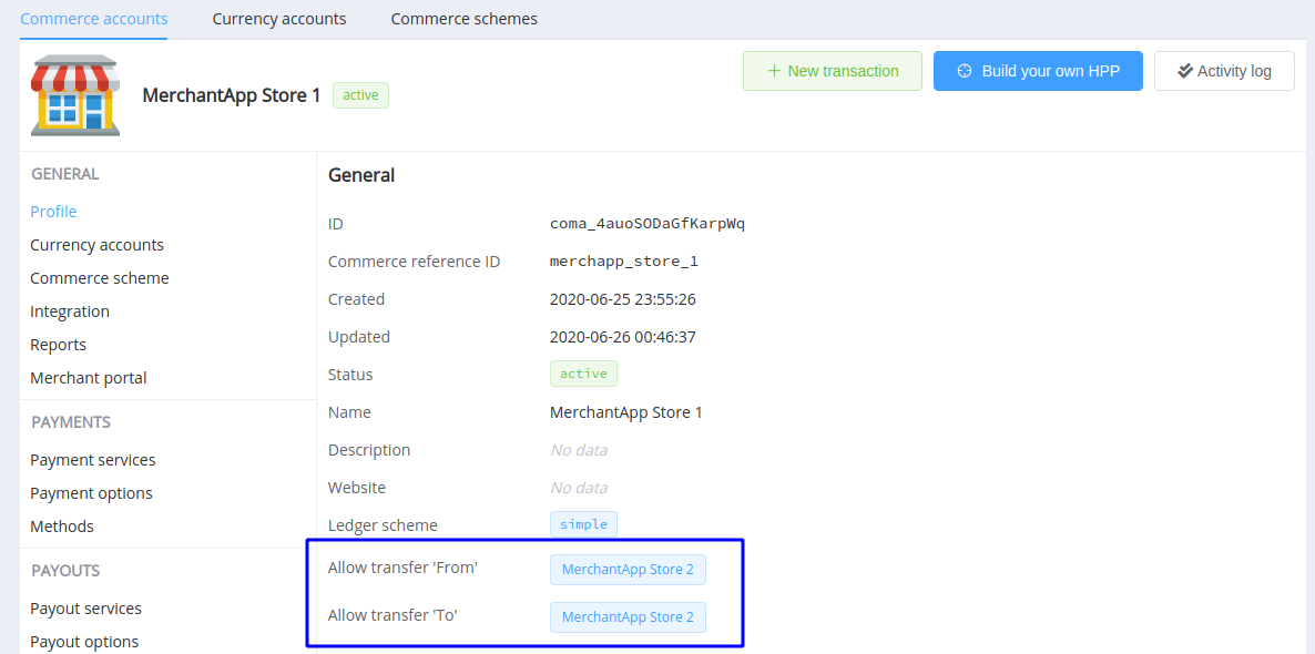 Ledger Transfers