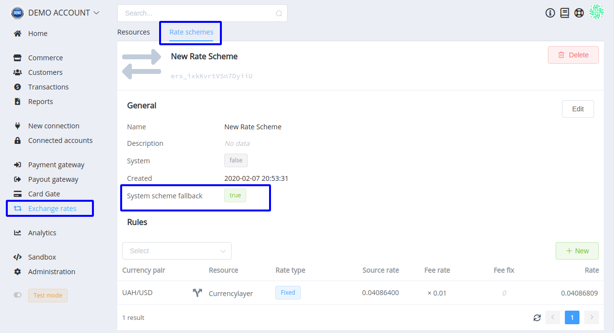 Rate Schemes