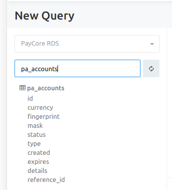 New Query screen