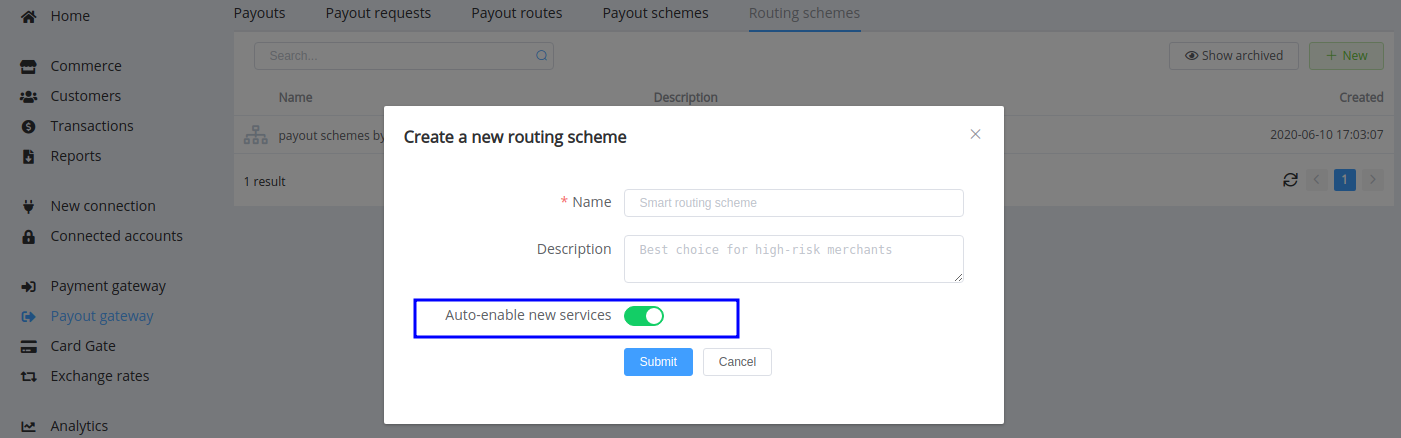 Auto-enable toggle when creating new scheme