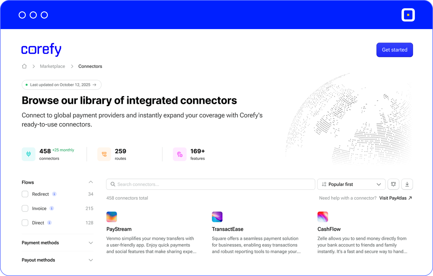 Connector directory Corefy