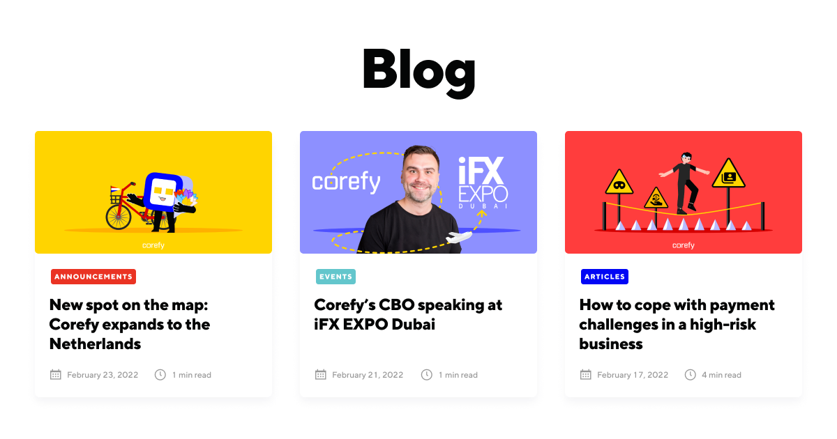 Blog • Corefy